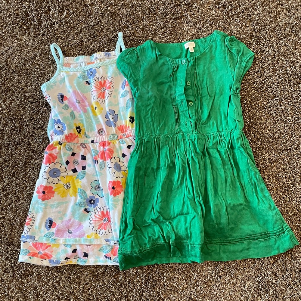Gymboree Green and Floral Casual Dress Duo